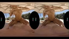 play VRHUSH Paisley Porter, blondă busty, în aer liber, în POV